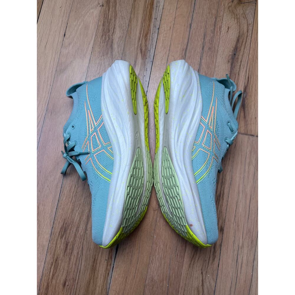 Asics GEL Nimbus 26 Running Shoes Sneakers Light Celadon Safety Yellow Women's 8 - Picture 4 of 13